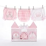 ベビーアスペン Baby Aspen 女の子用お城ディスプレイBOX入りフリル付きプリンセスブルマー3点セット [並行輸入品]