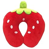 2つのかわいいU字型のホーム/オフィス健康な首のピロートラベルネックピロー、赤のセット