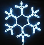 Queens of Christmas WL-SNOWF-18-PW Rope-Lit Snowflake, 18, Pure White by Queens of Christmas