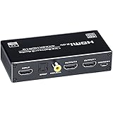 BLUPOW 4K60Hz・HDR対応 HDMI分配器 1入力2出力+音声分離機(同軸・光デジタル・3.5mmステレオ音声出力) HDCP2.2 HDMI2.0セレクター オーディオ分離 スプリッター 2画面同時出力 ダウンスケール機能搭載 PS5・