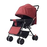 Feemom(フィーマム) ベビーカー バギー 超軽量4.3KG ハイシート 折り畳み簡単 フルカバー日よけ UVカット 快適乗り心地 1ヶ月~36ヶ月頃対象 (ワインレッド)