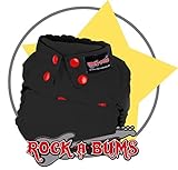Rock-a-Bums 5-in-1 One-Size Cloth Diaper Pack-Snaps, Black by Rock-a-Bums