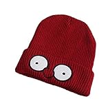 POTOJP シンプル風 ベビー 無地 ニット帽 かわいい目パターン 赤ちゃん帽子 女の子 男の子 秋冬 防寒・保温 ベビー小物 (WE)