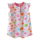 【SEBLES】ベビー服 ベビー 赤ちゃん 女の子 ロンパース 可愛い リボン カラフル プリント ノースリーブ キュート 夏 綿 3ヶ月 6ヶ月 9ヶ月 12ヶ月(タイプC,66cm)