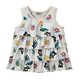 ダブルＢ (mikihouse) ＳＵＲＦプリント柄ティアードタンクトップ (62-5104-615) 100cm 白（01）