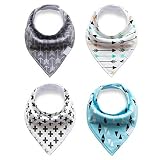 Baby Bandana Drool and Dribble Bibs for Boys and for Girls - (Set of 4, Gift Set) - Best for Babies 