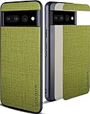 Aioria 互換性 ケース for Google Pixel 7 Pro 5G 生地パターンレザー高級に保護純色スマホケース (Green, For Google Pixel 7 Pro)