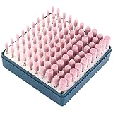 Happyyoo 砥石バフ 100本 2種類 5サイズ 研磨／切削／研削／つや出し作業に リュータービット ルータービット 円柱型 砲弾型 砥石 4／5／6／8／10mm 便利 軸 付 セラミック 先