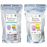 2種 手作り キャンドルキット セット 「 キャンドルスターター 」「 ゼリーキャンドル スターター 」 ¨ 作り方 レシピ付き ¨ 各キット 2個制作可能 ビギナー 初心者 親子 夏休み 自由工作 自由研究 DIY ワークショップ プレゼント おすそわけ