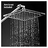 HotelSpa Squareステンレススチール8 Inchシャワーヘッドクリアアクリルリム( withoutアーム)