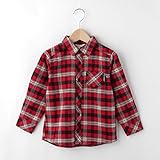ハッシュアッシュ（キッズ）（HusHusH Kids） ネルチェックシャツ【レッド（262）/90（90cm）】