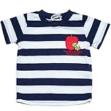 2017年 夏物 はらぺこあおむし 天竺 りんごボーダー 半袖Ｔシャツ THE WORLD OF ERIC CARLE ネイビー◇95cm