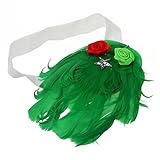 SODIAL(R) ユニセックスガールズベビーヘッドバンド　キュートヘッドバンド, グリーンの羽