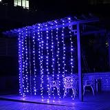 GOESWELL Blue LED String Light 10m*3m 1000LEDs Fairy Curtain Lights Wedding Party Shows Garden Chris