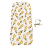 Perfk ベビー毛布　ベビーおくるみ　赤ちゃん寝袋　ヘッドバンド付き　撮影用　柔らかい　綿　夏　かわいい　全9種類 - パイナップル