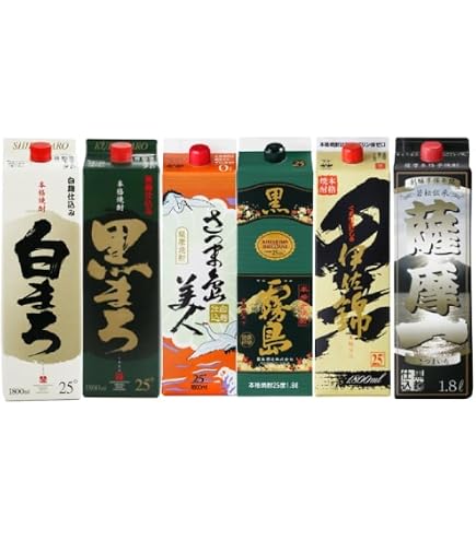 黒霧島パック　25度　1800m 2ケース(12本) Amazon.co.jp: 【霧島酒造】黒霧島 パック 25度1800ml 12本【2