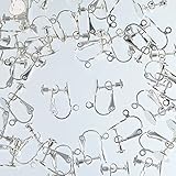 ファイニエ イヤリング パーツ シルバー 40個 白銀 ネジバネ式 8mm 台座 丸皿 カン付き アクセサリー 金具 ハンドメイド AP2567