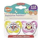 Ulubulu Pacifiers for Girls, Hearts and Owls, 6-18 months by Ulubulu [並行輸入品]