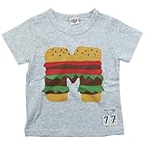 《初夏盛夏対応》INDIE PARK(インディーパーク) 天竺ハンバーガーポテト半袖Tシャツ 120cm/杢グレー NO.IN-173805