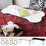 折りたたみセンターテーブル(ボーン型テーブル) 幅80cm スチールフレーム ブラック(黒)