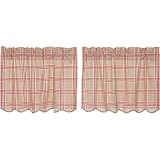 VHCブランドElaine Scalloped Tierセット L24" x W36" レッド 26175