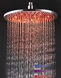 10 – インチnoバッテリー3色LED温度Sensitive Rainfallバスルームシャワーヘッド、クローム仕上げys-1714