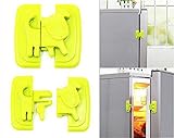 ShopXJ ベビーガード 赤ちゃん いたずら 防止 多目的 ストッパー はがせる 地震対策 冷蔵庫 引き戸 戸棚 ドア 犬 4個セット (グリーン)