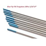 10Pcs Tungsten Electrode 2% Lanthanated Blue TIG Rods 1/16x7(1.6mmx175mm) For DC AC Welding [並行輸入品]