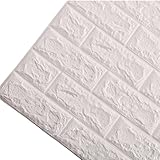 3D 立体 壁紙 レンガ 70cm × 77cm タイル 厚さ 10mm リメイク ブリックパターン DIY ( 米白色 3枚 )