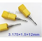 10 ピース 3.175 ミリメートル X1.5X12mm シングル フルート金属アルミニウム cnc ビット フライス工具カッター 、超硬エンドミル アルミ切削工具