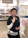 Baby Wrap Carrier With Free Bandana Bib by Little Cub | |ラップ新生児赤ちゃん幼児キャリア|伸縮性ベビースリング|グレー/ホワイト色| Navy