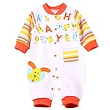YY-Shop ベビー服 ロンパース 前開き 女の子 新生児 ボディースーツ 男の子 赤ちゃん 出産祝い カバーオール かわいい ベビースーツ 長袖 秋冬 かわいい (9M（6~9ヶ月）, 7オレンジ