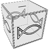 Large ' Christian Fish 'クリアマネーボックス/貯金箱( mb00050466 )