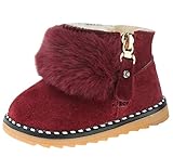 C-Princess ベビーブーツ 可愛い スノーブーツ 赤ちゃん ファーストシューズ キッズ 女の子 男の子 子供靴 ふわふわ あったか 防寒対策 ワインレッド 13.5cm