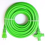 電光ホーム 作業用 延長コード 10m 3個口 ソフトタイプ (グリーン)