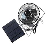 NUZAMAS 3.5W 6Vソーラーパネルはキャンプ用の6インチファンを搭載しています。キャラバンヨット温室ドッグハウスチキンハウスベンチレーター