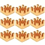 Easycargo 10個 8mm 銅ヒートシンクキット 8x8x4mm + 3M 8810 熱伝導性粘着テープ、ミニ小型クーラーヒートシンク 冷却用 VRM GPU ステッピングドライバー MOSFETレギュレータ 8mmx8mmx4mm