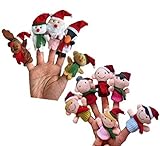 (ビグッド)Bigood 指人形セット フィンガーパペット クリスマス帽子 家族みんなで指人形 子供大好き 知育おもちゃ プレゼントに 5pcsセット+6個家族人形