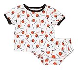 Cleveland Browns NFLベビー男の子幼児トップとおむつカバーセット、ホワイト 6-9 Months