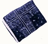 ひざ掛け ハーフケット ひざかけ 裏ボア ブランケット 肩掛け　ウオームケット　ショルダーケット　ベビーカー　暖か掛け物　オムツ替えシート　内祝い　出産祝い　ギフト　ベビー (バンダナ柄紺)