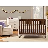 Babymod Modena Mod Two Tone 3-in-1 Convertible Crib, White and Walnut by MegaDeal [並行輸入品]