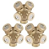 Holeco 1\2 " 4 Hole Brass Spray Nozzle Garden Sprinklers Irrigation Fitting Water Connector Pack of 