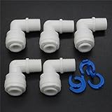 Malidaにエルボ1 / 4 "チューブ1 / 8 "オスねじクイック接続水逆浸透膜用5個パック