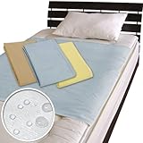 メーカー直販 タオル地 防水シーツ（おねしょ・介護用シーツ） 100×70cm（ゴムなし） ブルー