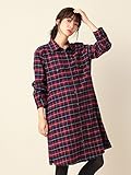 Angeliebe エンジェリーベ マタニティ ワンピース 授乳しやすい ネルチェック シャツ ワンピ 妊婦服 産前 産後 長袖 M ～ L レッドチェック 22254 22254102
