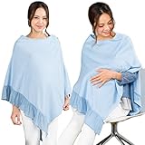 Sweet Mommy 授乳ケープ 大判 オーガニックコットン100％ ポンチョ 360°安心 2WAY ママだけでも使える あったかマルチケープ シフォンフリル 秋冬 ナーシングケープ マタニティ 