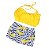 fenleo幼児用ベビー女の子水着バナナプリントビキニセット水着Bathing Suit服装セット 12M イエロー