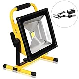 T-SUN LED投光器 50W ポータブル式 充電式 昼光色 IP65 バッテリー内蔵 広角120度 持ち運びやすい 作業灯 集魚灯 誘導灯 車載用
