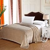 Cosy Home Pinstripe Collection Tan Full Size Ultra Plush Blanket