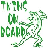 TREZ TWINS ON BOARD 鳥獣戯画 カエル かえる 蛙 ステッカー 鳥獣人物戯画 ステッカー ツインズ 双子 【BABY IN CAR】 (ライトグリーン)